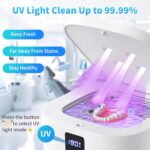 Winjetboo Retainer Cleaner, Ultrasonic Retainer Cleaner Machine 48kHz for Dentures, Mouth Guards, Braces, Toothbrush Heads, Jewelry, Ring with 300ML Capacity, 4 Modes Retainer Cleaning – White
