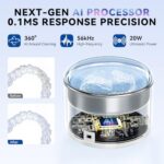Universal Whale Ultrasonic Pod, Upgraded Lighted Ultrasonic Retainer Cleaner Machine, Dental Cleaning Pod Ultrasonic Cleaner for Retainers, Dentures, Mouth Guard, Braces, Aligner, Jewelry (White)