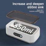 Ultrasonic Jewelry Cleaner Machine: 49KHz Ultra Sonic Cleaner for Jewelry,Eyeglass,Rings,Watch Band,with Dual Cleaning Modes,650ML 304 Stainless Steel Tank