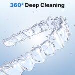 CXRUY Ultrasonic Retainer Cleaner – UV Dental Cleaning Pod Night Guard Cleaner for Dentures, Aligner, Braces, Toothbrush Heads, Jewelry (White)