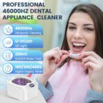 DeeWaves Ultrasonic Retainer Cleaner Machine for Dentures, 46khz Dental Cleaning Pod with Digital Display, Ultrasonic Jewelry Cleaner Machine For Dental Appliances, Braces, Mouth Guards, Jewelry