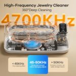 Ultrasonic Jewelry Cleaner, 47KHz Jewelry Cleaner with 4 Cleaning Modes, Ultrasonic Cleaner for Jewelry, Eyeglasses, Rings, Watch Strap, Retainers, Gift for Family and Friends