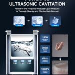 CREWORKS 6L Ultrasonic Cleaner with Degas & Gentle Modes, and 34 fl oz Ultrasonic Cleaning Solution