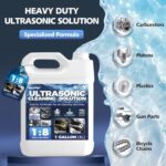 Qucship Makes 9 Gallons Concentrated Ultrasonic Cleaner Solution – Safe for All Metals Ultrasonic Carburetor Cleaner, Ultrasonic Cleaning Solution for Engine Parts, Removes Dirt & Grease (1 Gallon)