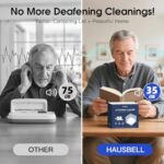 HAUSBELL Dental Pod: Ultrasonic Retainer Cleaner, Denture Cleaner Machine with 8 Cleaner Tablets, Aligner Cleaner, Nightguard Cleaner, Mouthguard Cleaner, Ultrasonic Cleaner with Noise-Reduction Lid