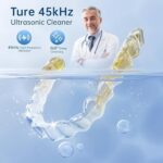 45kHz Ultrasonic Retainer Cleaner Machine, 200ML Dental Deep Cleaning Pod for Dentures, Aligners, Invisalign, Mouth Guards, Night Guards, Jewelry, Toothbrush, 5/10/15 Mins Timer