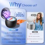 AI Ultrasonic Retainer Cleaner, 250ML Retainer Cleaner Machine for Dentures, Mouth Guards, Braces, Toothbrush Heads, Jewelry, Ring, 50kHz Digital ultrasonic Cleaner with 4 Modes