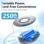 Myelysse Rechargeable Ultrasonic Retainer Cleaner Machine, 46kHz Portable Dental Cleaning Pod for Night Mouth Guards, Braces, Jewelry, Aligner- 2500mAh Battery for Travel & Home